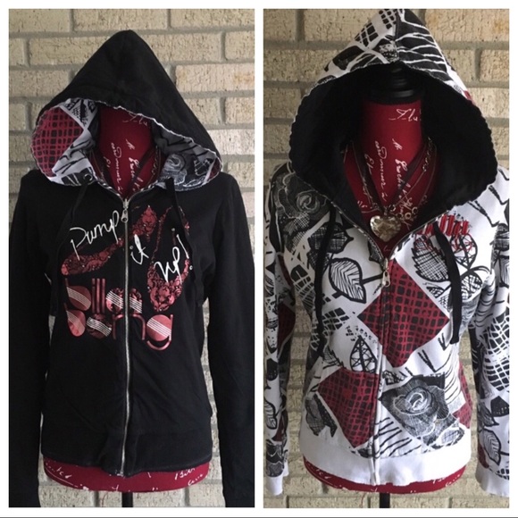 Billabong Tops - {Billabong} Reversible Black White & Red Hoodie
